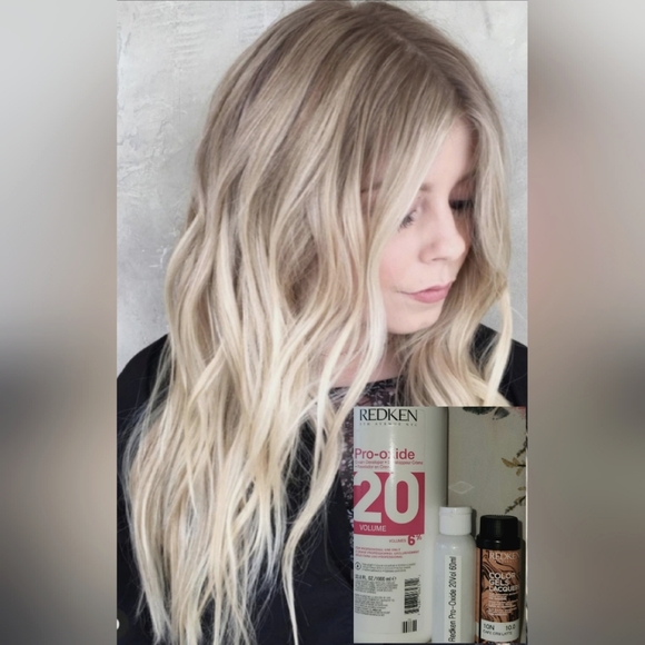 Redken Color Gels Lacquers Color Kit: 10N Café Creme Latte & Pro-Oxide Developer - Picture 1 of 3